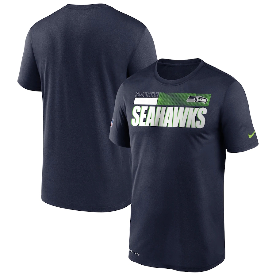 Men's Seattle Seahawks 2020 Navy Sideline Impact Legend Performance T-Shirt